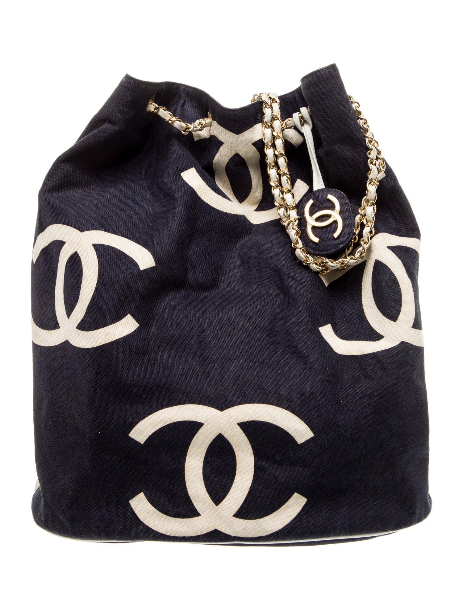 Chanel Vintage Canvas Drawstring Bucket Bag