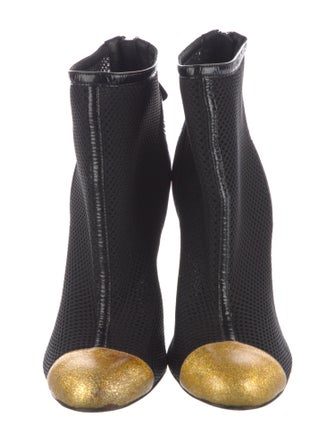 Chanel Interlocking CC Logo Mesh Boots