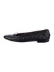 Chanel Interlocking CC Logo Leather Ballet Flats