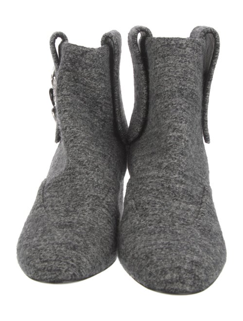 Chanel Interlocking CC Logo Wool Boots