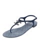 Chanel 2018 Interlocking CC Logo T-Strap Sandals