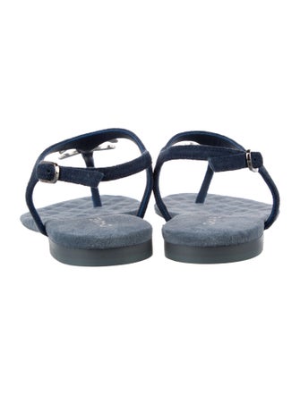 Chanel 2018 Interlocking CC Logo T-Strap Sandals