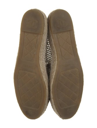Chanel Interlocking CC Logo Leather Espadrilles