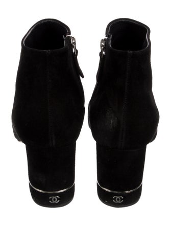 Chanel Interlocking CC Logo Suede Boots