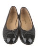 Chanel Interlocking CC Logo Leather Ballet Flats