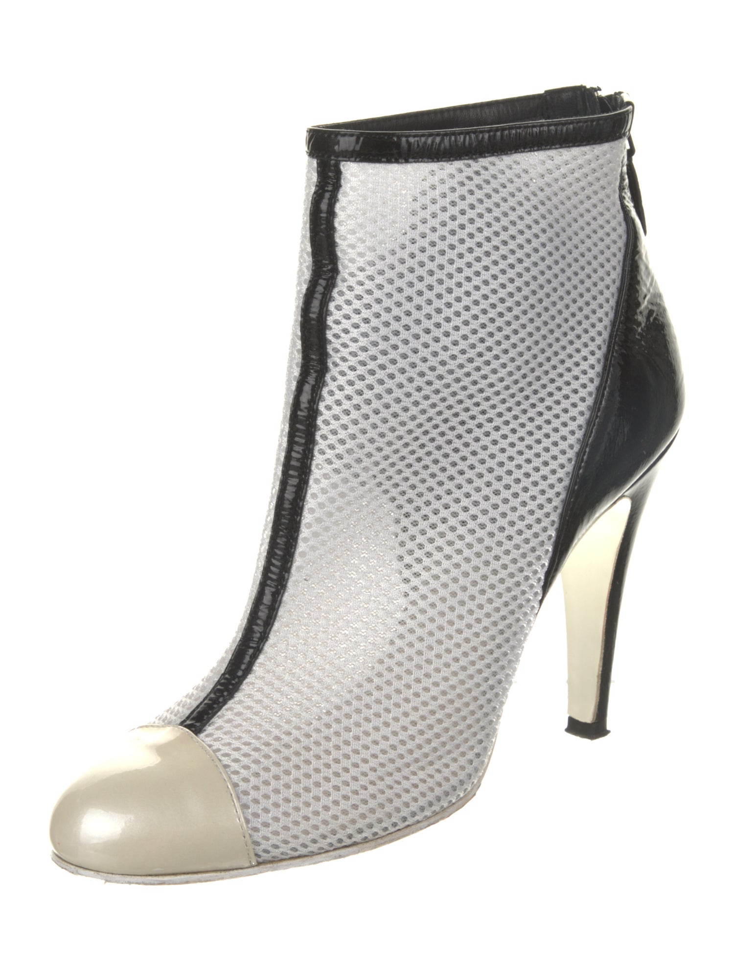 Chanel Interlocking CC Logo Mesh Boots