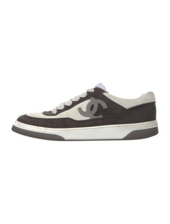 Chanel Interlocking CC Logo Suede Sneakers