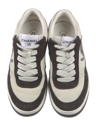 Chanel Interlocking CC Logo Suede Sneakers