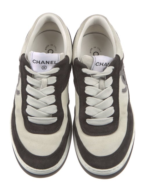 Chanel Interlocking CC Logo Suede Sneakers