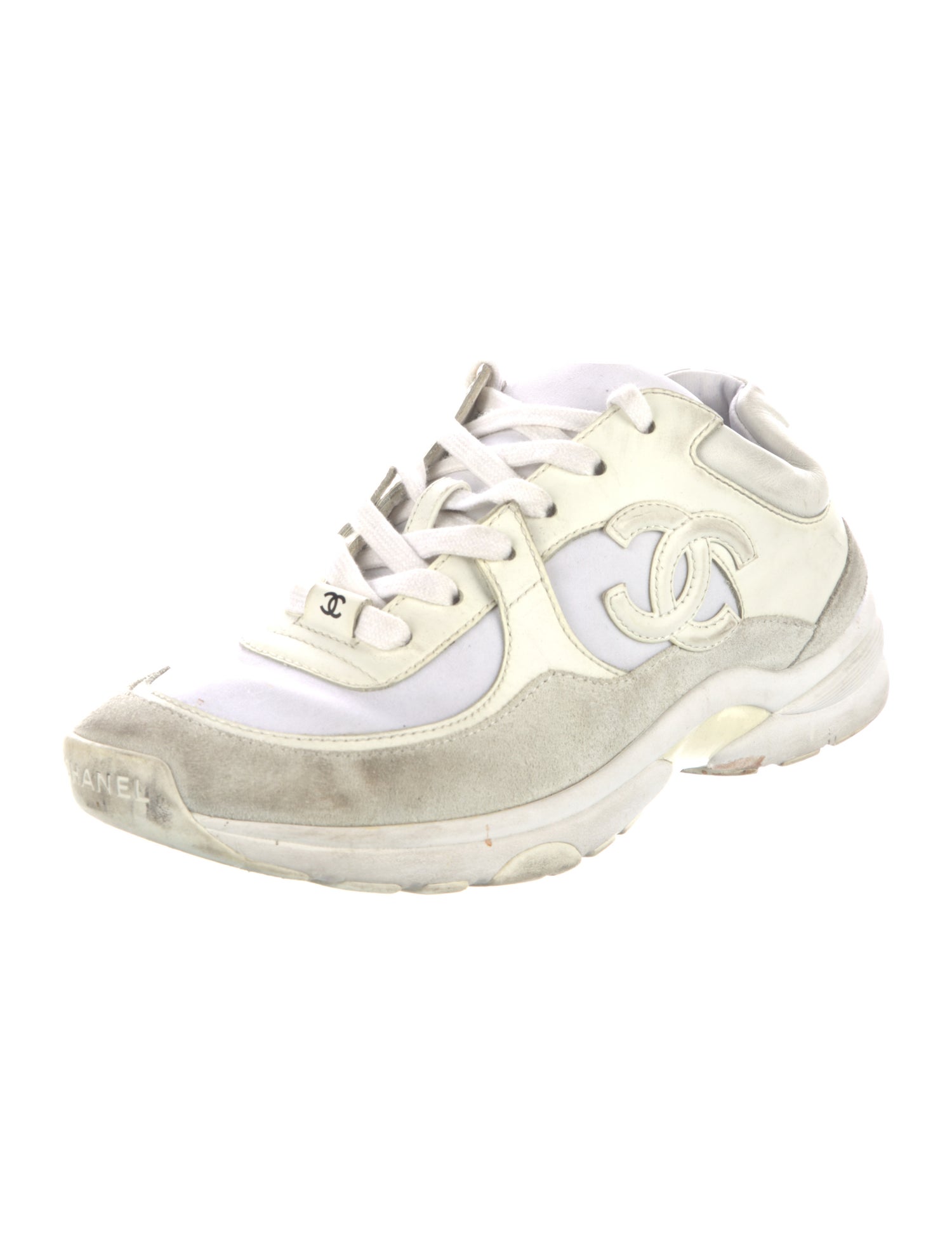 Chanel Interlocking CC Logo Leather Sneakers