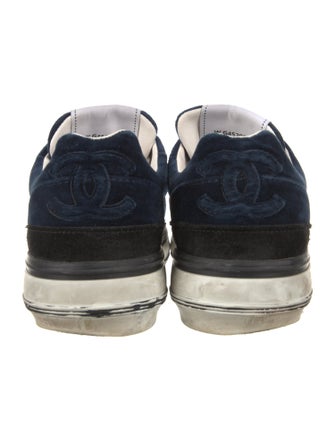 Chanel Interlocking CC Logo Velvet Sneakers