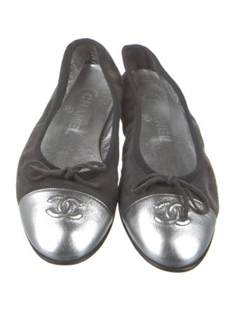 Chanel Interlocking CC Logo Suede Flats