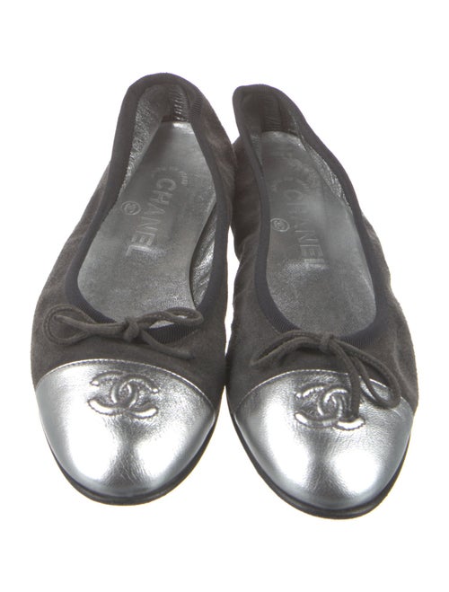 Chanel Interlocking CC Logo Suede Flats