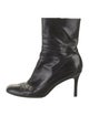Chanel Camellia Accent Leather Boots