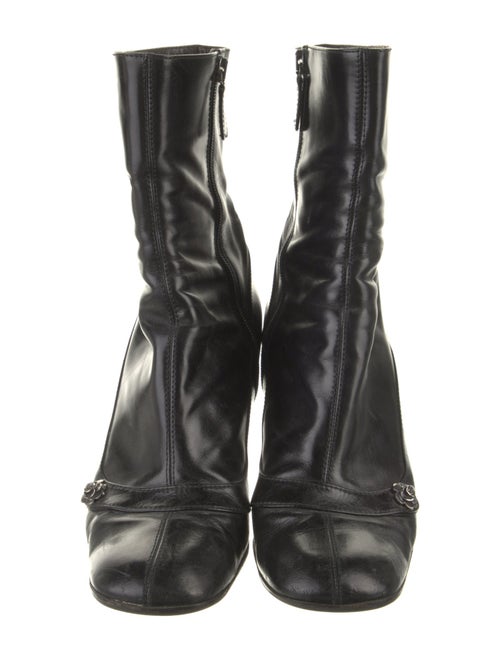 Chanel Camellia Accent Leather Boots