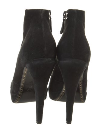 Chanel Interlocking CC Logo Suede Boots