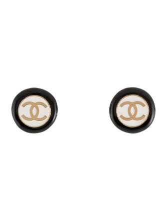 Chanel 2024 Resin CC Clip-On Stud Earrrings