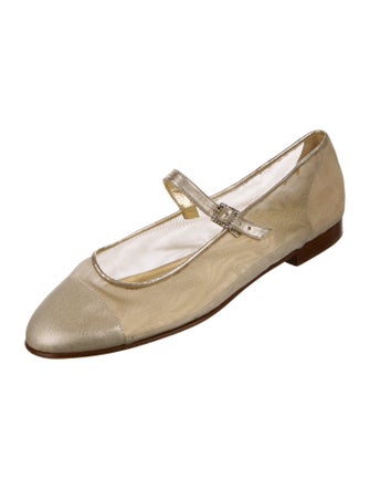 Chanel 2008 Interlocking CC Logo Mary Jane Flats