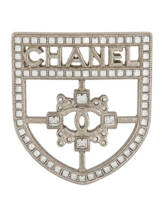 Chanel Strass CC Shield Brooch