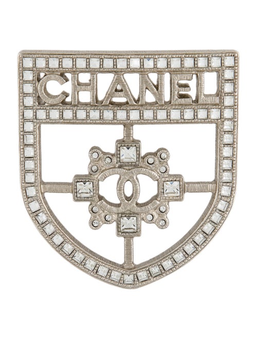 Chanel Strass CC Shield Brooch