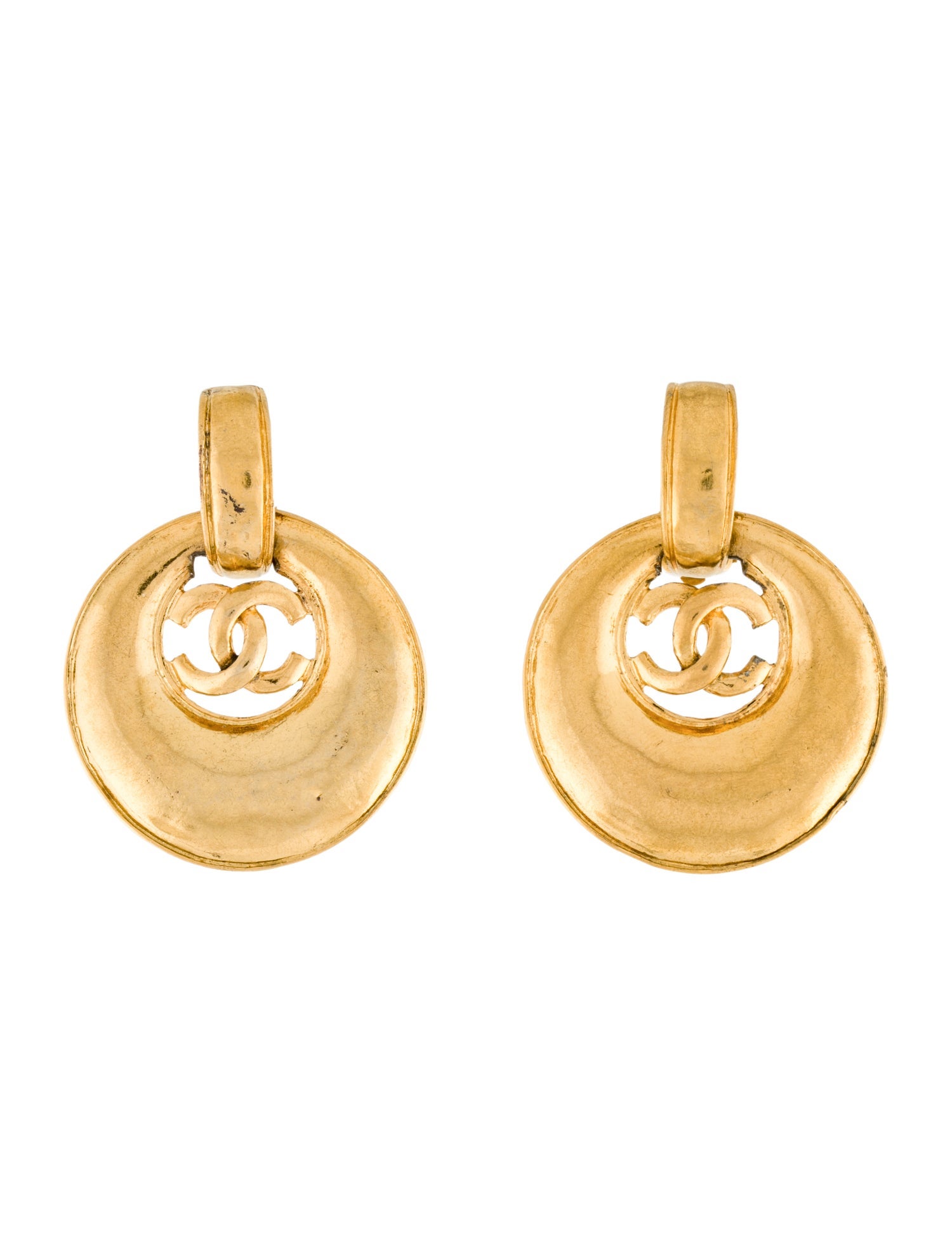 Chanel Vintage CC Clip-On Drop Earrings