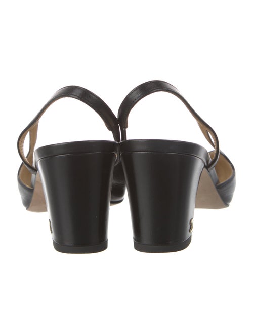 Chanel Interlocking CC Logo Leather Slingback Pumps