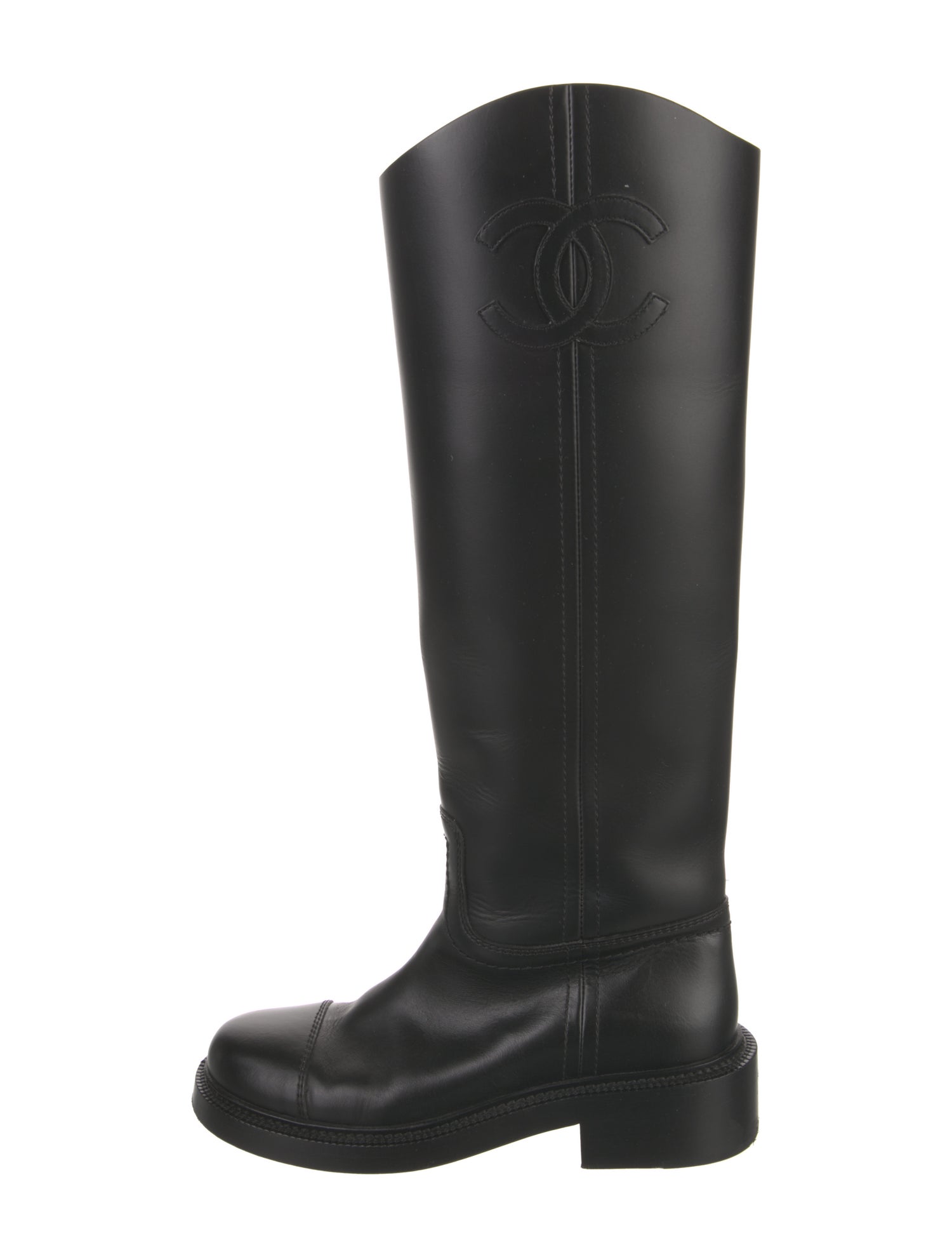 Chanel 2024 Interlocking CC Logo Riding Boots
