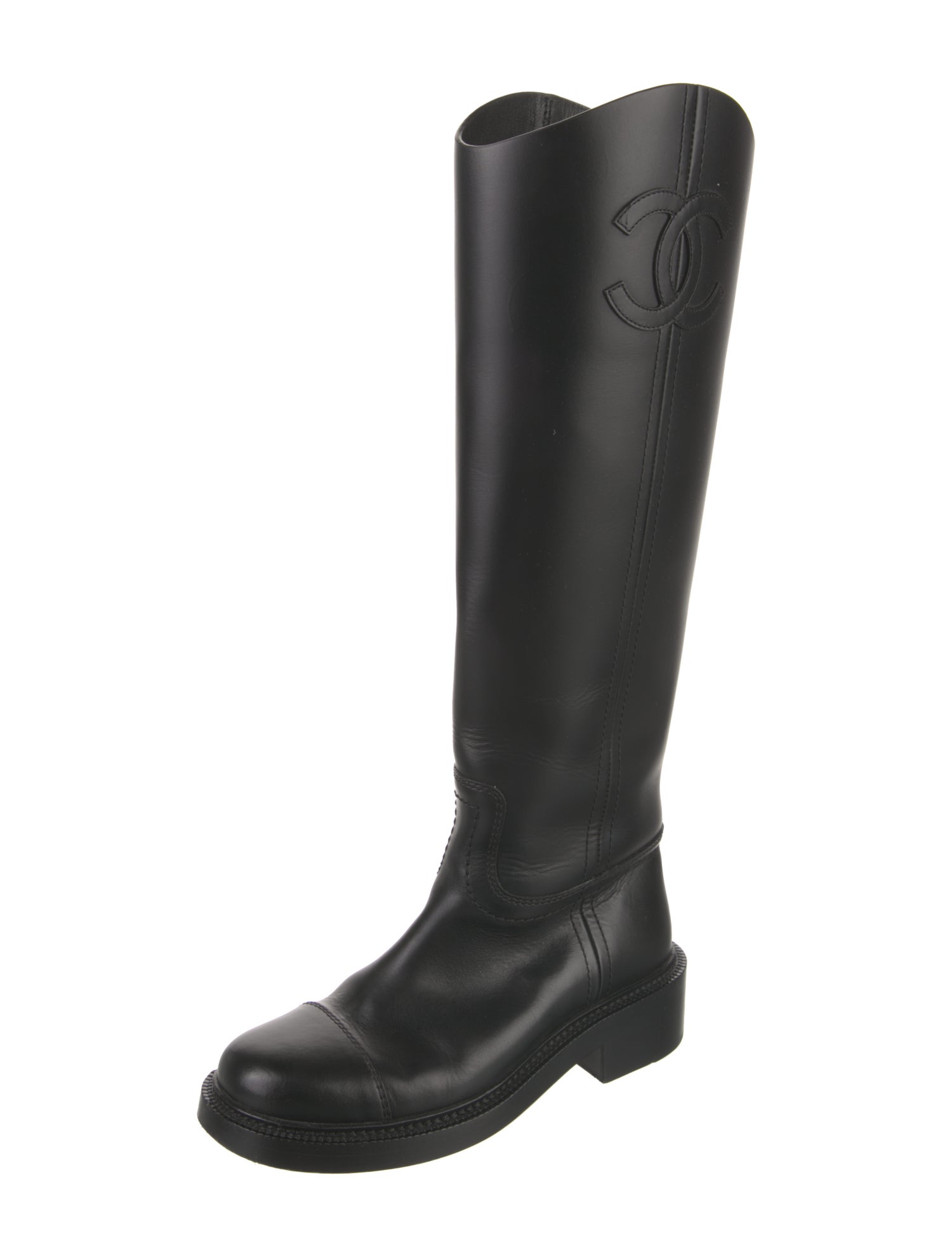 Chanel 2024 Interlocking CC Logo Riding Boots