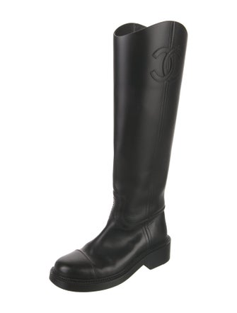 Chanel 2024 Interlocking CC Logo Riding Boots