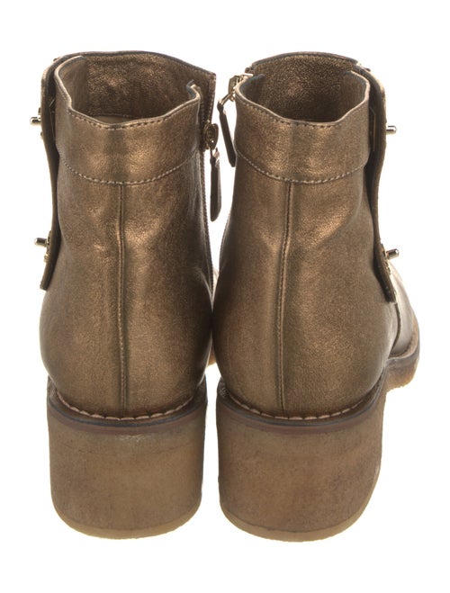 Chanel Interlocking CC Logo Leather Moto Boots