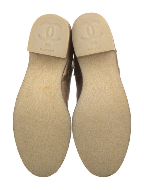 Chanel Interlocking CC Logo Leather Moto Boots