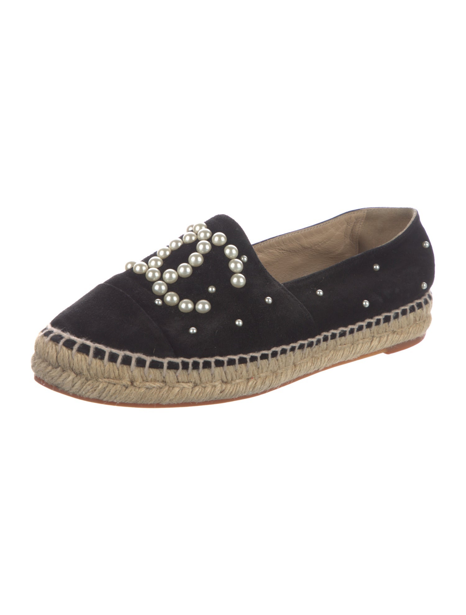 Chanel Interlocking CC Logo Suede Espadrilles