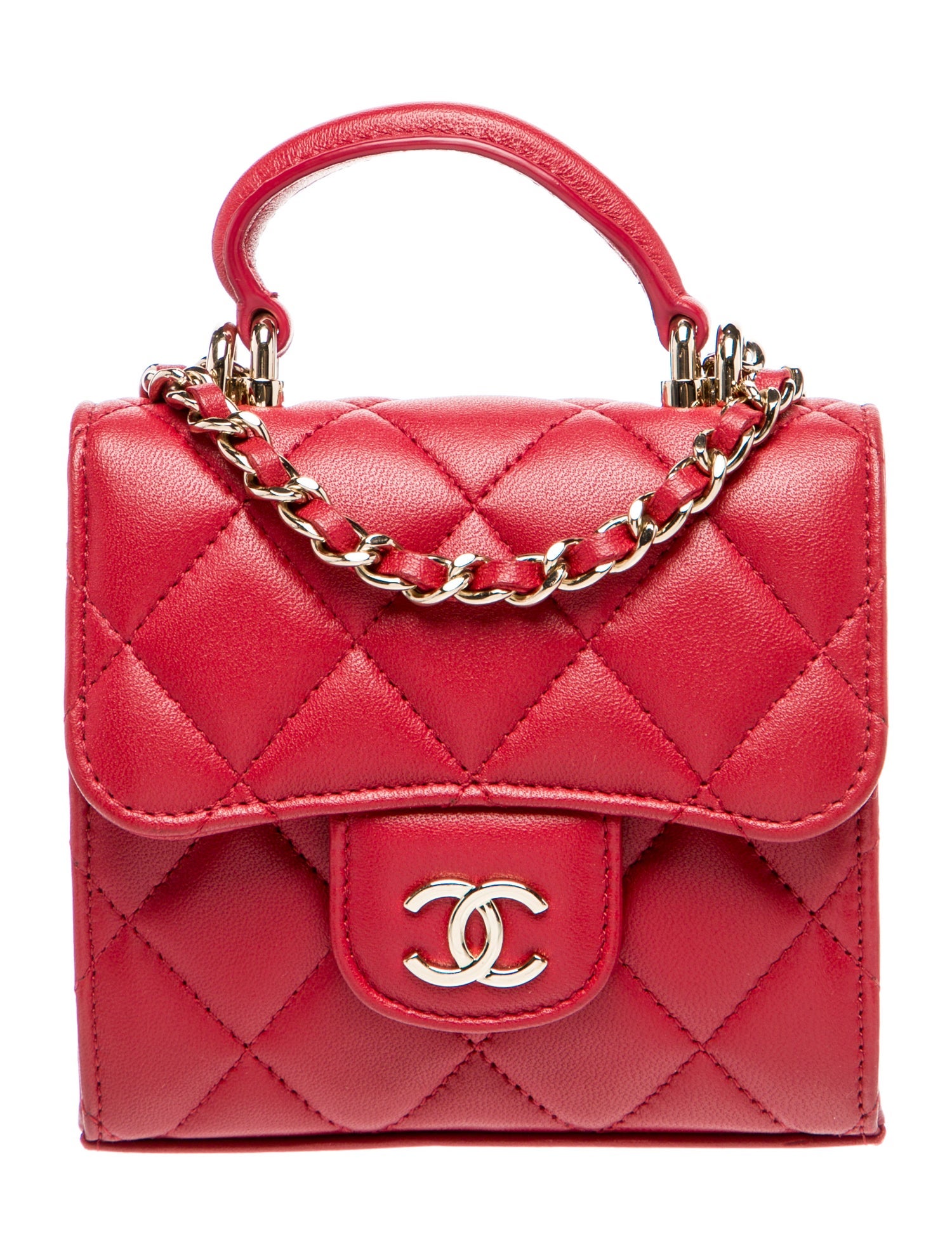 Chanel Mini Top Handle Clutch w/ Chain