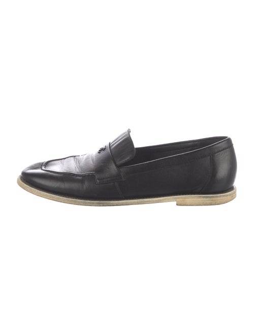 Chanel Interlocking CC Logo Leather Loafers