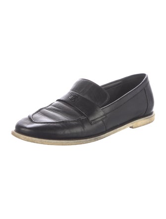 Chanel Interlocking CC Logo Leather Loafers