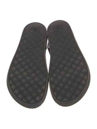 Chanel Interlocking CC Logo Patent Leather Slingback Sandals