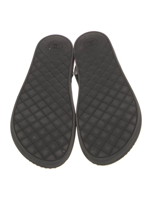 Chanel Interlocking CC Logo Patent Leather Slingback Sandals