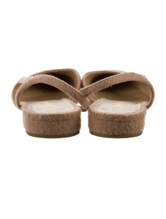 Chanel Interlocking CC Logo Wool Slingback Flats