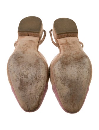 Chanel Interlocking CC Logo Wool Slingback Flats