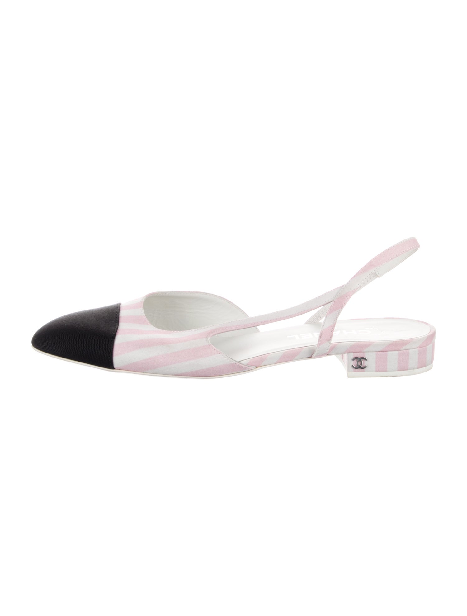 Chanel Interlocking CC Logo Slingback Flats