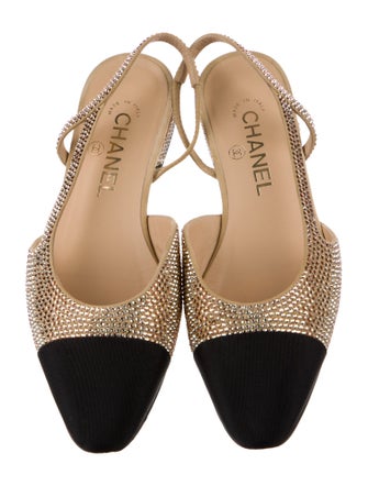 Chanel 2023 Interlocking CC Logo Slingback Flats