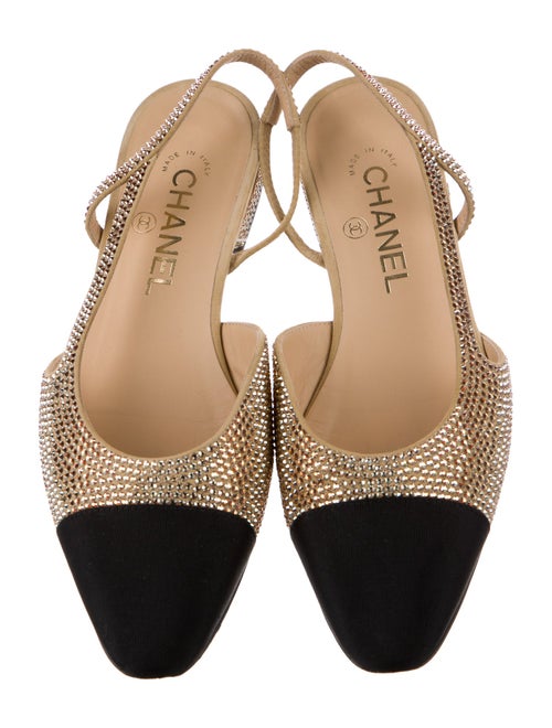 Chanel 2023 Interlocking CC Logo Slingback Flats