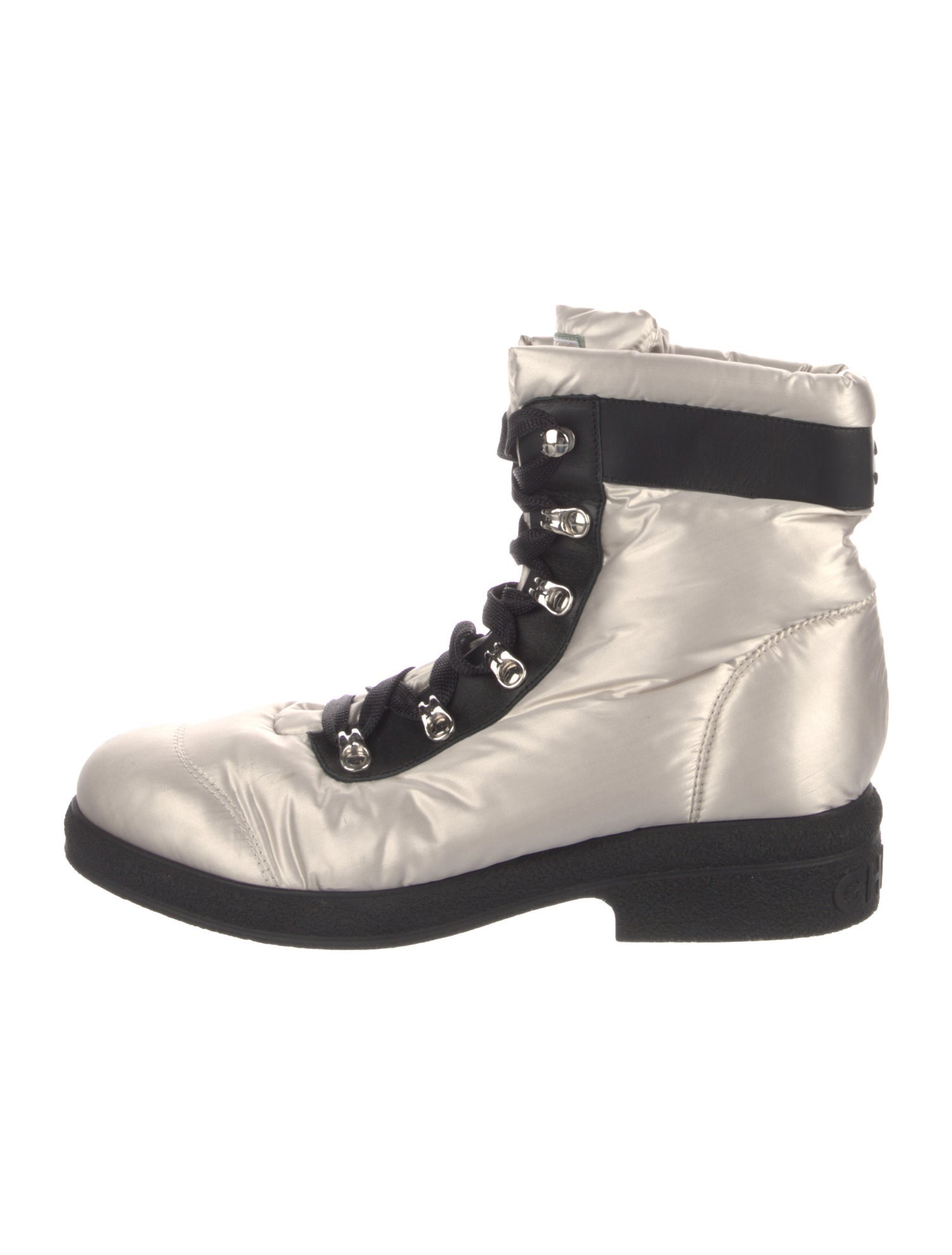 Chanel Interlocking CC Logo Nylon Combat Boots