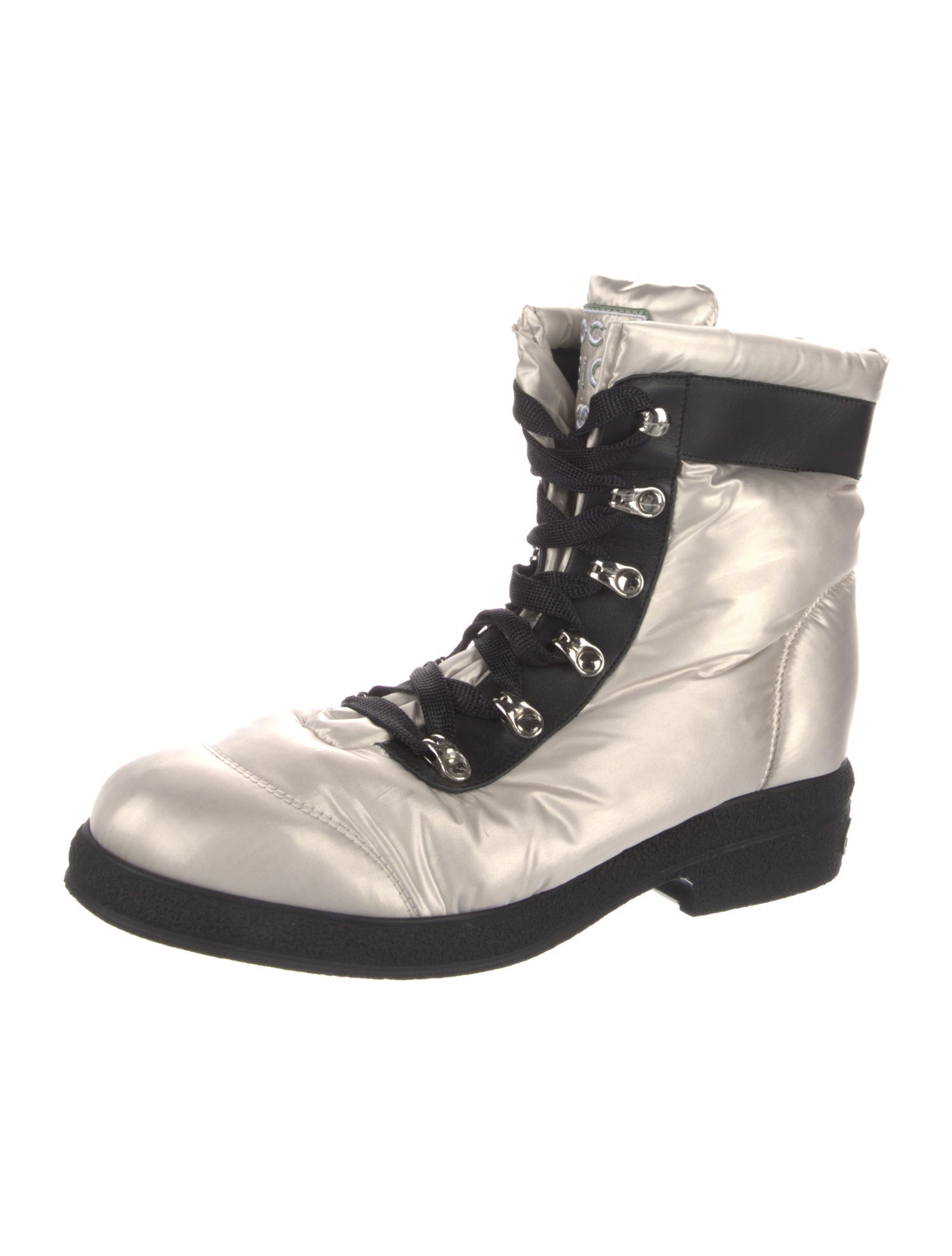 Chanel Interlocking CC Logo Nylon Combat Boots