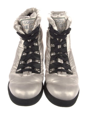 Chanel Interlocking CC Logo Nylon Combat Boots