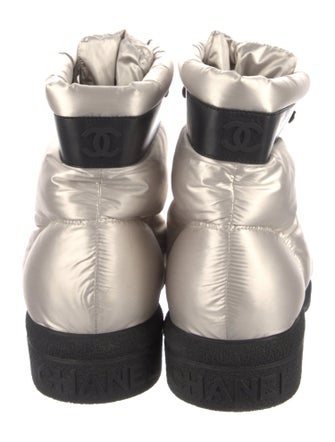 Chanel Interlocking CC Logo Nylon Combat Boots