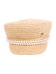 Chanel Faux Pearl Raffia Hat