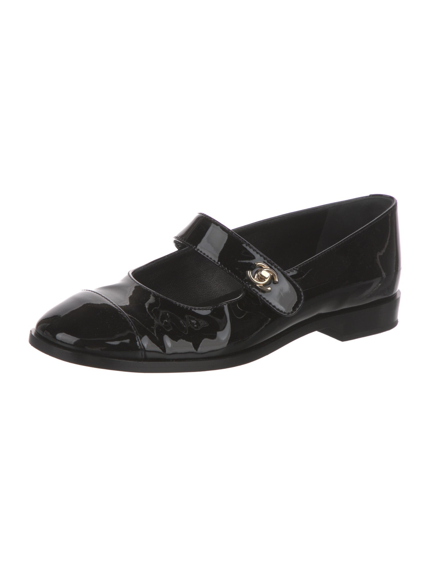 Chanel 2024 Interlocking CC Logo Mary Jane Flats