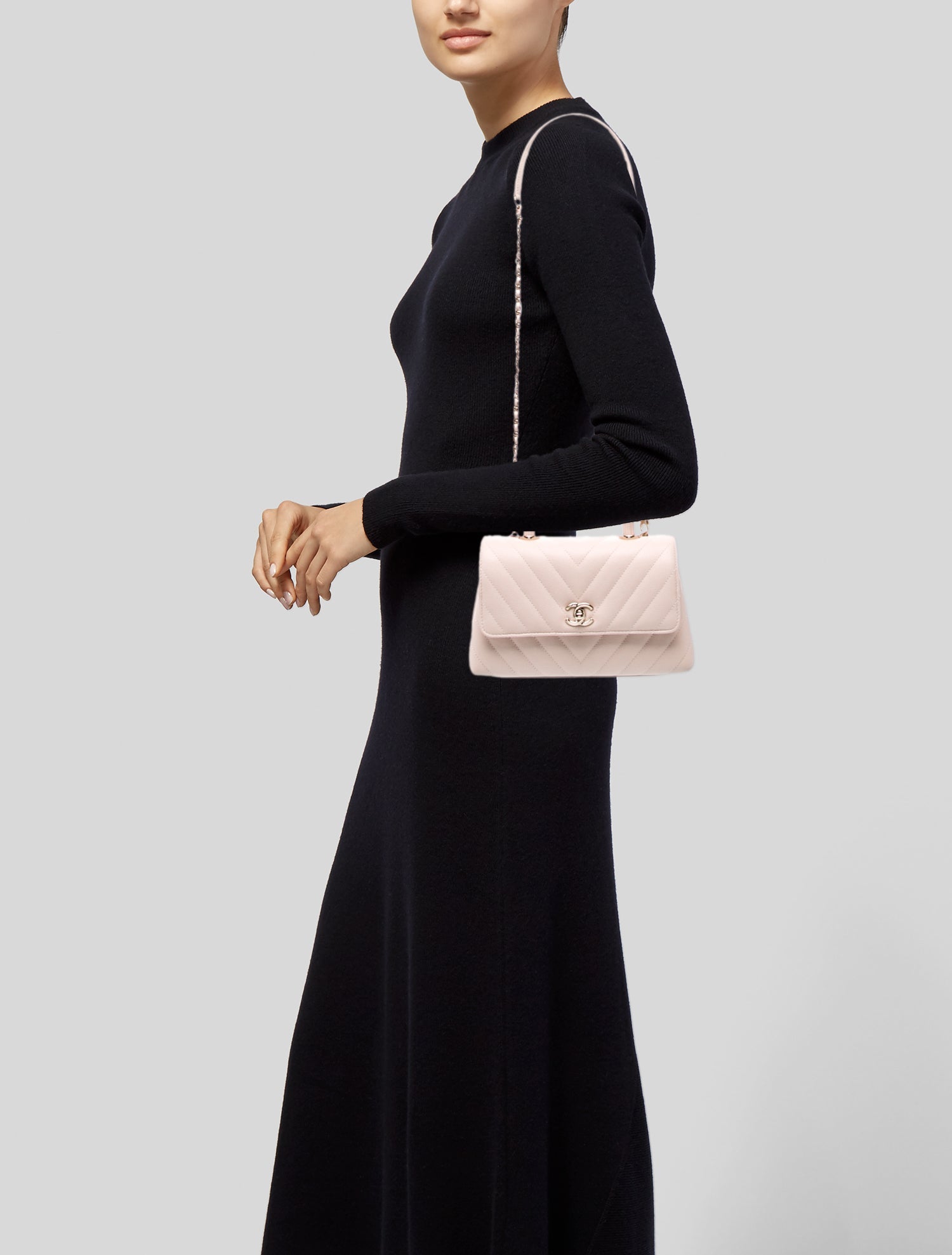 Chanel Mini Chevron Coco Handle Bag