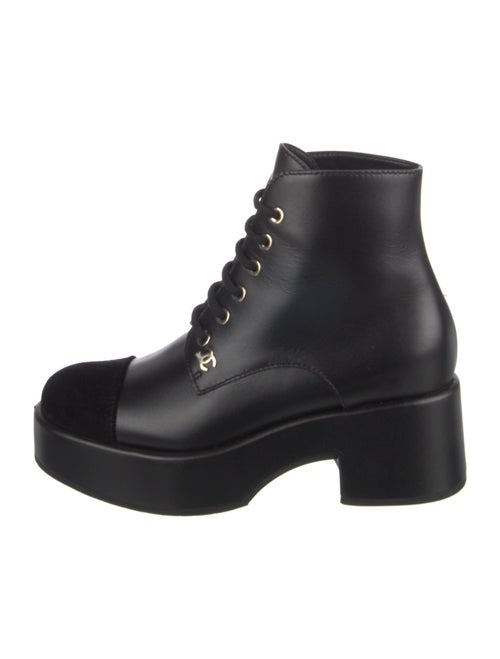 Chanel Interlocking G Logo Leather Combat Boots